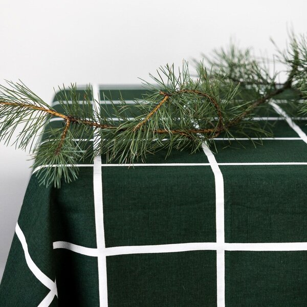 Bavlnený obrus Green Checkered 140 × 250 cm
