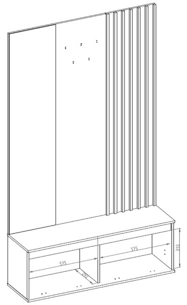 PREDSIEŇOVÁ STENA ESTER KAŠMÍR + DUB ARTISAN 120 cm