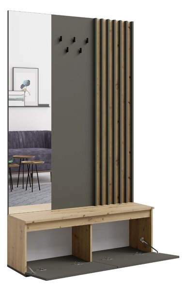 PREDSIEŇOVÁ STENA ESTER ŠEDÁ + DUB ARTISAN 120 cm