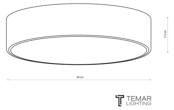 TEMAR LIGHTING Stropné svietidlo Cleo 300, Ø 30 cm sivá, Hliník / sivá / zinok, Obývacia izba / jedáleň, kov, Moderný, Závesné svietidlo