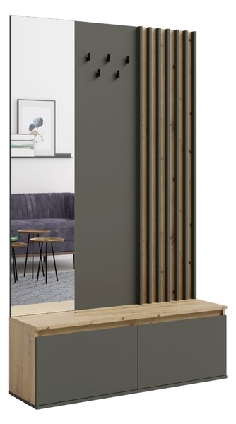 PREDSIEŇOVÁ STENA ESTER ŠEDÁ + DUB ARTISAN 120 cm