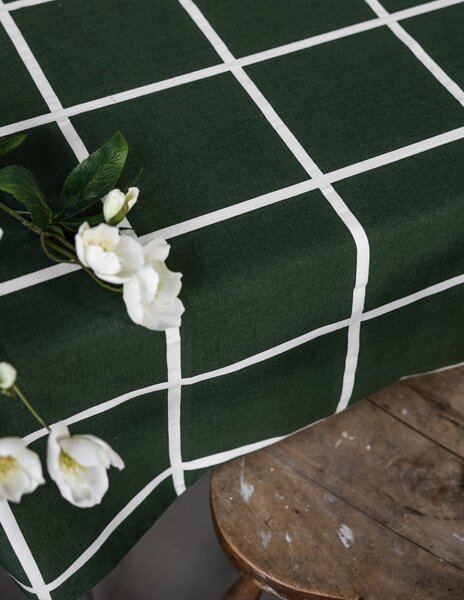 Bavlnený obrus Green Checkered 140 × 250 cm