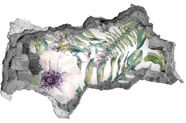 Nálepka 3D diera na stenu Paprade a kvety nd-b-115513944