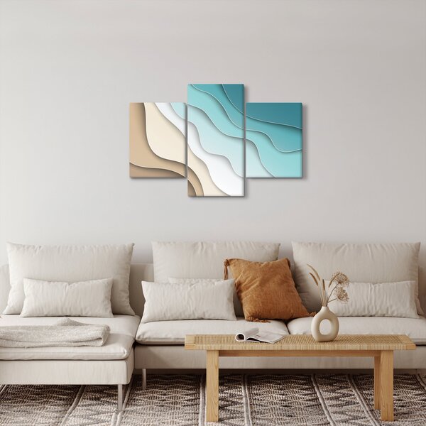 Abstraktný obraz morského pobrežia (90x60 cm)