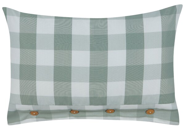 Dekoratívny vankúš mätová zelená tkanina 40 x 60 cm károvaný vzor štýl chaty textil doplnky