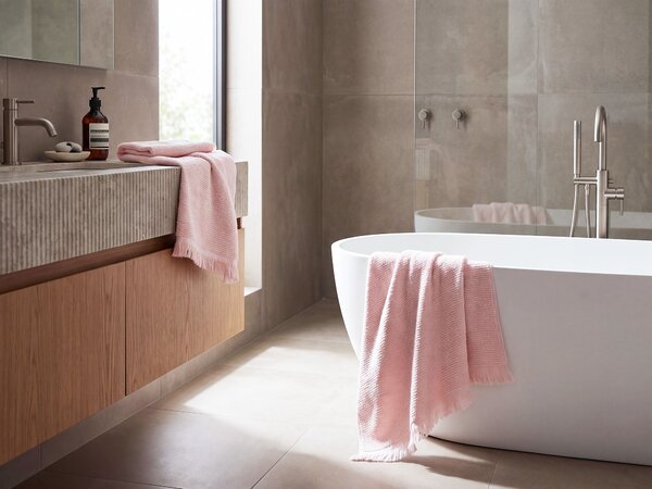 Sada 2 uterákov ružová bavlna polyester froté uteráky 100 x 150 cm doplnky do kúpeľne