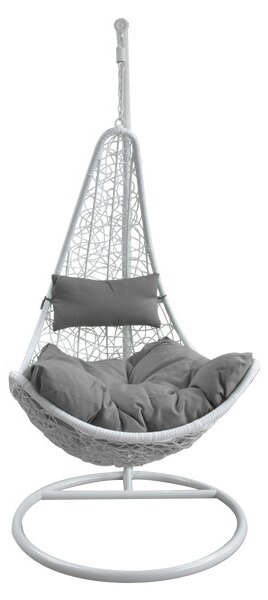 Závesné kreslo ELEGANT biele / tmavosivé FAT1167