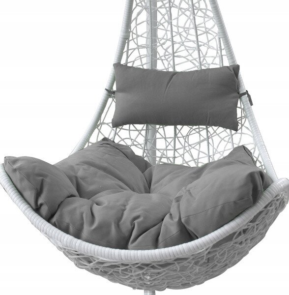 Závesné kreslo ELEGANT biele / tmavosivé FAT1167