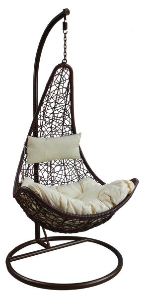 Závesné kreslo ELEGANT tmavohnedé / krémové FAT1136