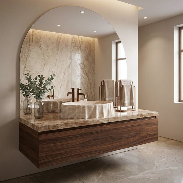 Rea Aurelia Reno, umývadlo na dosku 600×400×140 mm, béžová matná – imitácia kameňa, REA-U3505