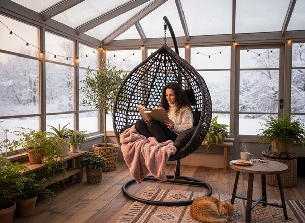 Závesné kreslo RELAX čierne FAT4828