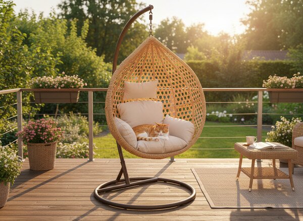 Závesné kreslo RELAX naturálne / béžové / hnedé FAT4804