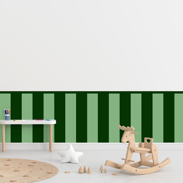PIPPER. Textilná samolepiaca tapeta - Obdĺžnik - Fľaškovozelená farba Farba: Kombinácia, Veľkosť: 60 cm