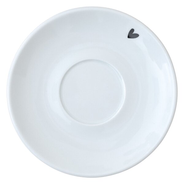 Porcelánová podšálka Čierne srdce 15 cm