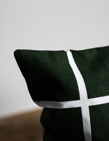Bavlnená obliečka na vankúš Green Checkered 48 × 48 cm