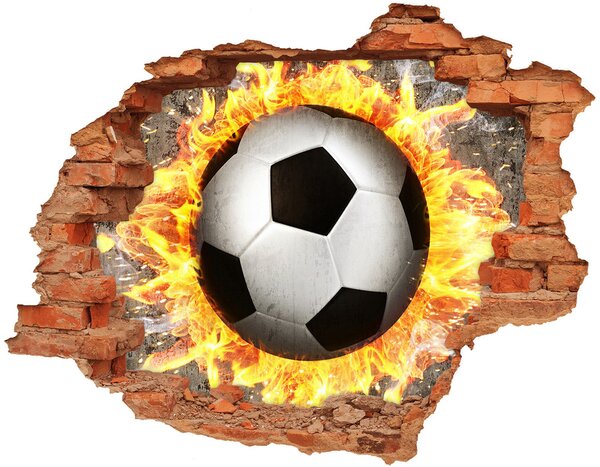 Nálepka 3D diera na stenu Horí píla futbal nd-c-73632550