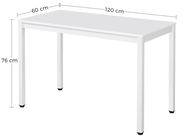 Jedálenský stôl TESSA 120 × 60 cm, biely/biely