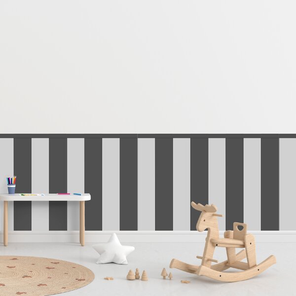 PIPPER. Textilná samolepiaca tapeta - Obdĺžnik - Šedá farba Farba: Kombinácia, Veľkosť: 80 cm