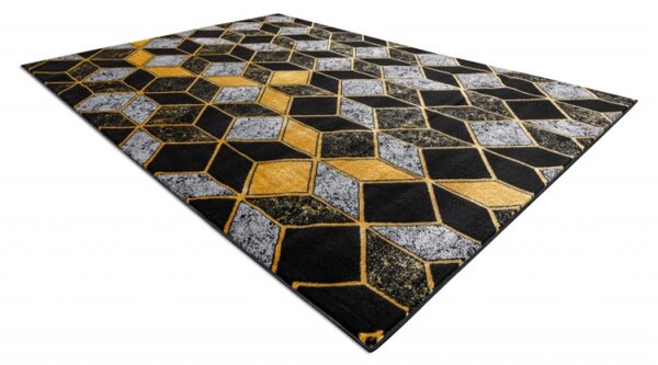 Koberec GLOSS 400B 86 Glamour 3D - čierny, zlatý