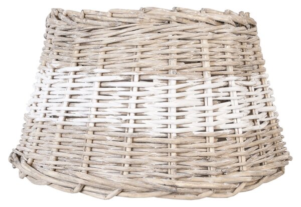 Ratanové tienidlo s bielym pruhom - Ø 38 * 22 cm / E27 - Clayre & Eef