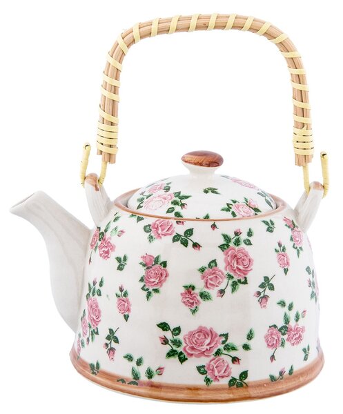 Kanvička so sitkom ružičky - Ø 18*14*12 cm / 0,7L - Clayre & Eef
