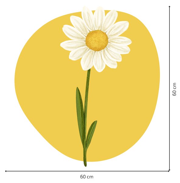60x60cm Sedmokráska - textilná nálepka na stenu