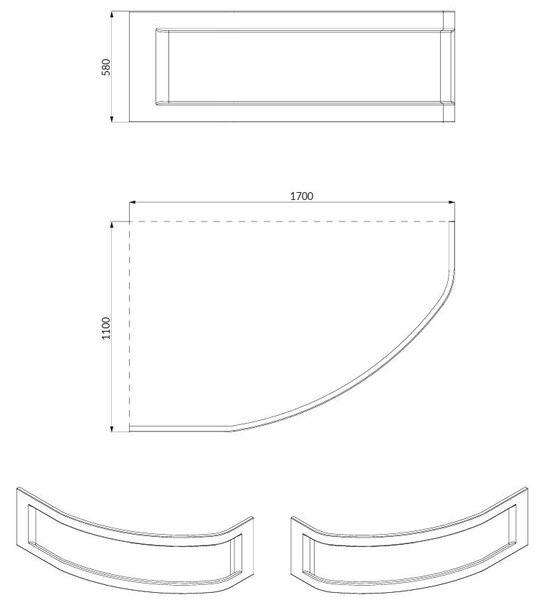 Cersanit Kaliope, vaňový panel 170cm pravý/ľavý, biela, S401-127
