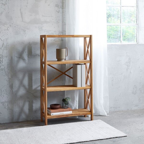 Regál z dubového dreva v prírodnej farbe 70x124 cm X-Shelf – Unique Furniture