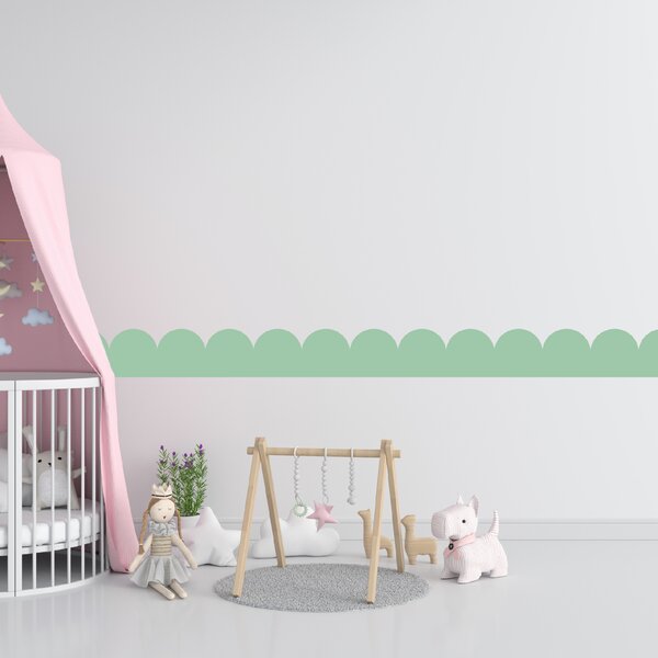 PIPPER. Textilná samolepiaca tapeta - Mini Oblúk - Mätová farba Farba: Tmavá