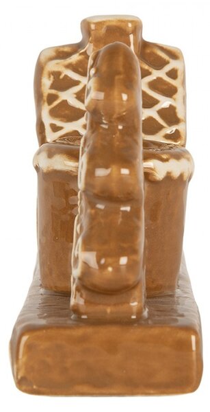 Keramický svietnik perníkovej chalúpky Gingerbread Cott - 21*4*8 cm - Clayre & Eef