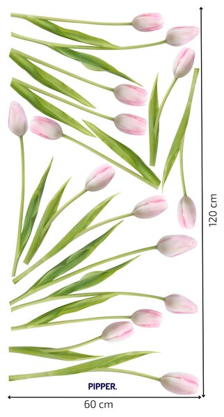 PIPPER. Textilná nálepka na stenu "Tulipány 2"