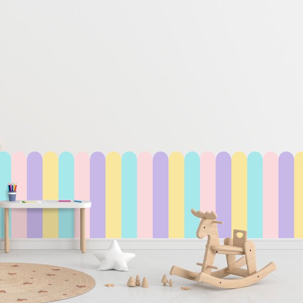 PIPPER. Textilná samolepiaca tapeta - Oblúk - Pastelová farba 3 Veľkosť: 80 cm