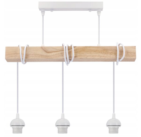 BERGE LED stropné svietidlo, 3xE27, loft, nastaviteľné, s tienidlami - biele