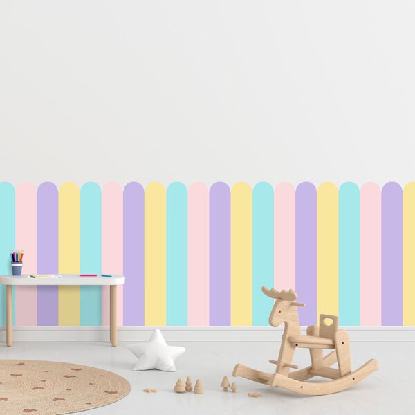 PIPPER. Textilná samolepiaca tapeta - Oblúk - Pastelová farba 3 Veľkosť: 100 cm