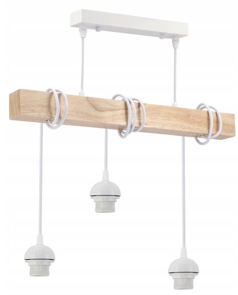 BERGE LED stropné svietidlo, 3xE27, loft, nastaviteľné, s tienidlami - biele