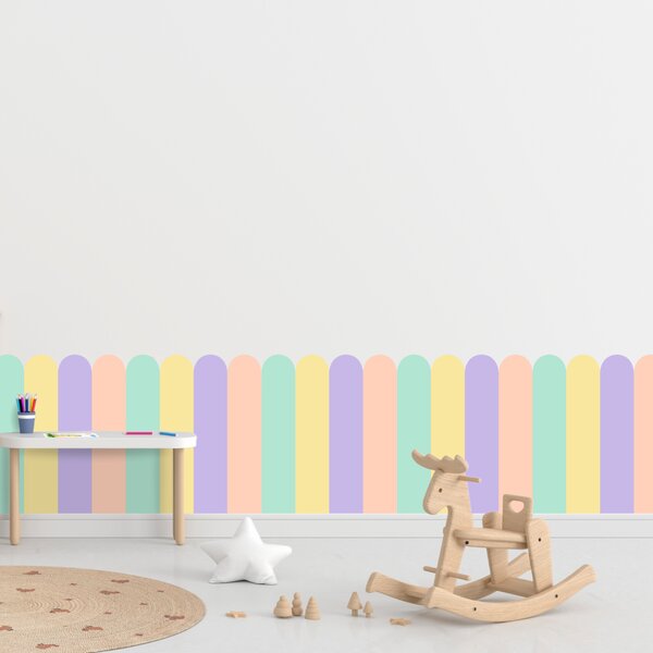 PIPPER. Textilná samolepiaca tapeta - Oblúk - Pastelová farba 2 Veľkosť: 60 cm