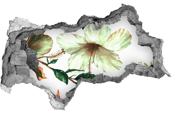 Nálepka 3D diera samolepiaca Kvety ibišteka nd-b-120179514