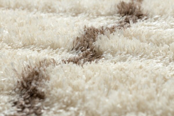 Koberec FLUFFY kruh shaggy kratka, trellis - krém / béžový