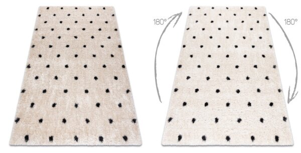 Koberec FLUFFY 2370 shaggy bodky - krém / antracit