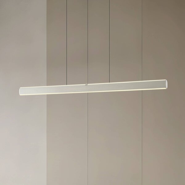 Lucande LED závesné svietidlo Arvon, hliníková farba, 117 cm, stmievateľné,, Hliník / sivá / zinok, Obývacia izba / jedáleň, kov, Moderný, Závesné svietidlo