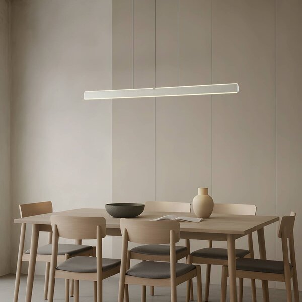 Lucande LED závesné svietidlo Arvon, hliníková farba, 117 cm, stmievateľné,, Hliník / sivá / zinok, Obývacia izba / jedáleň, kov, Moderný, Závesné svietidlo