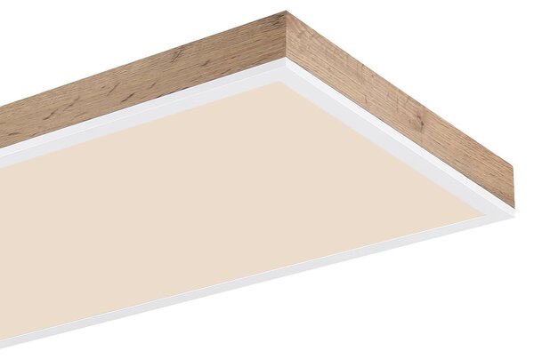 Globo LED stropné svietidlo Doro, dĺžka 120 cm, tmavé drevo,, Tmavé drevo, Obývacia izba / jedáleň, Drevo, Moderný, Stropné svetlo
