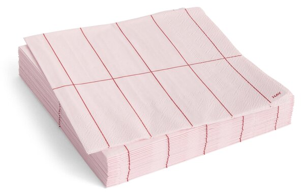 Papierové servítky Pattern Lunch Light Pink/Red Grid – set 20 ks