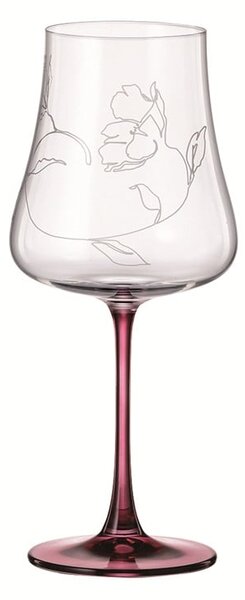 BOHEMIA IDUNA RED FOOT POHÁR NA VÍNO 650ML SADA 6KS