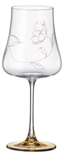 BOHEMIA IDUNA AMBER BOTTOM POHÁR NA VÍNO 650ML SADA 6KS