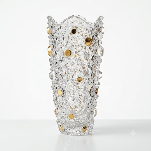 KRIŠTÁĽOVÁ VÁZA BOHEMIA CRYSTAL GOLD 300MM