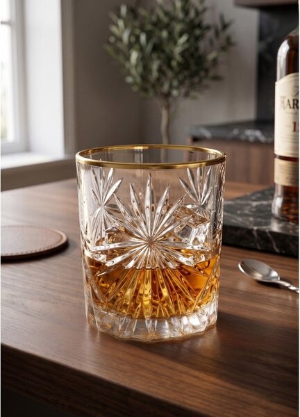 BOHEMIA PRESTIGE FIORE GOLD POHÁR NA WHISKY 320ML SADA 6KS