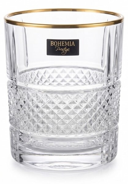 BOHEMIA PRESTIGE ELEGANTE GOLD POHÁR NA WHISKY 340ML SADA 6KS