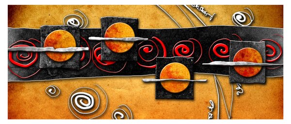 Obraz abstrakcie - Planéty (120x50 cm)
