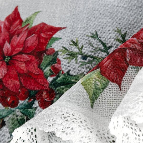 KRÁTKA VIANOČNÁ ZÁCLONA NA PÁSKE XMAS5 150X60 CM VZOROVANÁ